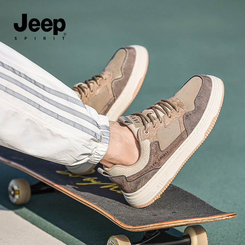 jeep吉普男鞋百搭休闲鞋男2025秋冬低帮新款男士时尚复古鞋男款-图0