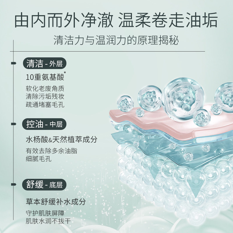 NCCU氨基酸控油洗面奶深层清洁毛孔洗卸二合一去黑头闭口洁面乳