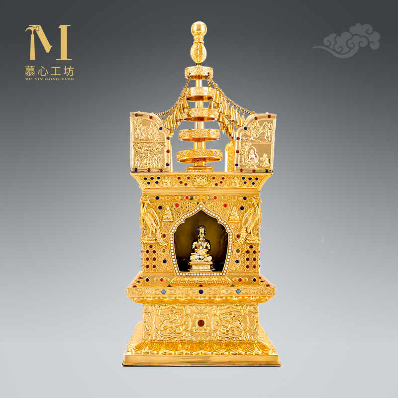 7寸純銅菩提塔舎利塔 風水置物 銅器