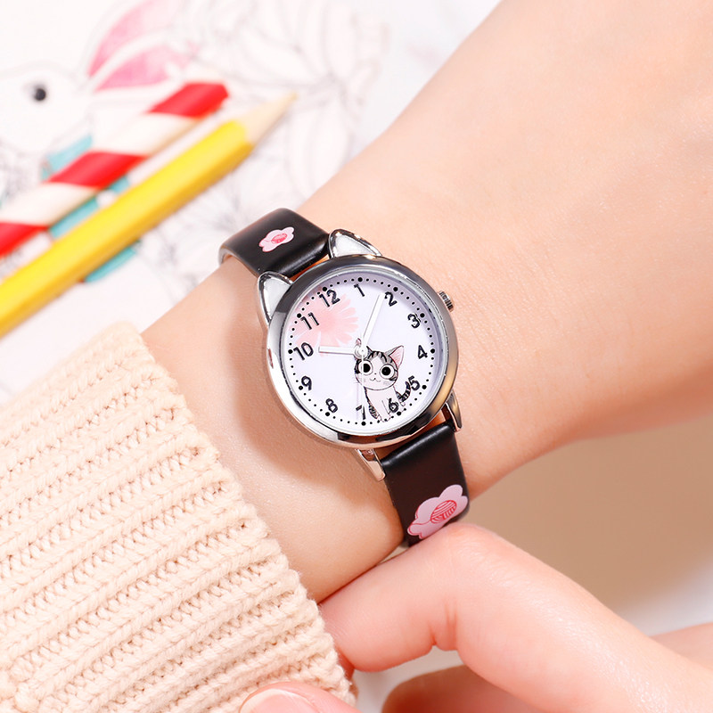 女小学生可爱指针式防水女童电子表 她福国产腕表