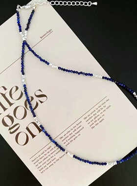 S925银青金石项链原创高级感