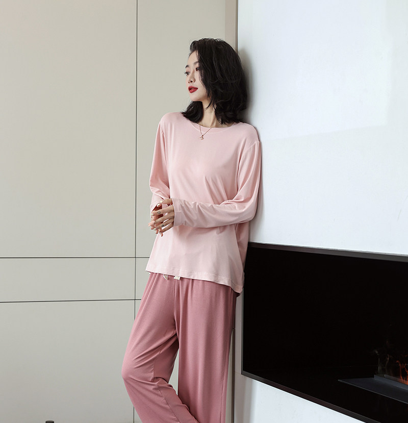 2023新款春秋季莫代尔棉绸休闲睡衣 碧绒睡衣/家居服套装