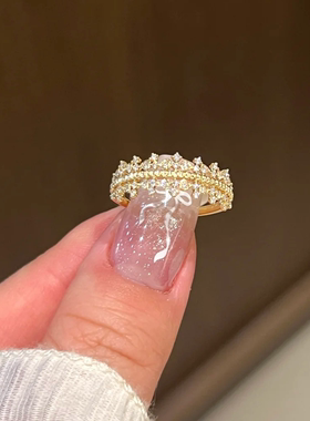 OBD925银培育钻石戒指女蕾丝钻戒