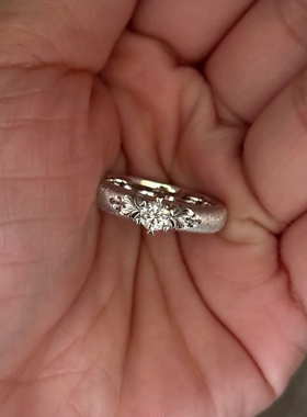 OBD原创925银培育钻石情侣款对戒