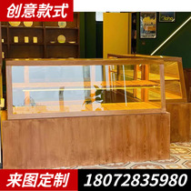 Front desk Bread Cabinet Solid Wood Baking Lacquered Counter Cake Show CREATIVE PASTRY OF ISLAND CABINET SUPERMARKET BREAD DISPLAY CABINET