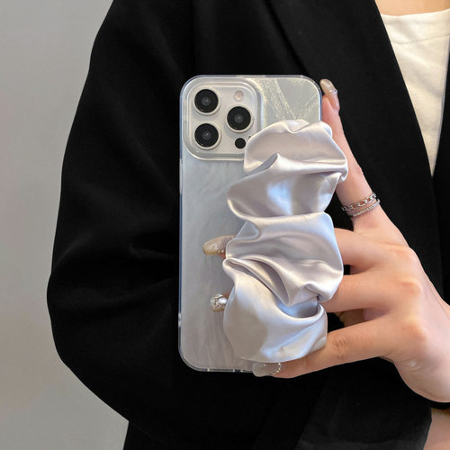 羽纱纹弹力丝绸腕带镜头圈适用iPhone18promax手机壳17pro苹果16斜挎15高级14/13华为荣耀挂脖oppovivo小米12 - 图0