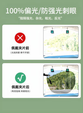 日本近视可戴超轻防紫外墨镜夹片