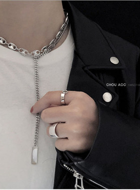 JUSTINE多种戴法猪鼻超酷项链手链耳环欧美锁骨链choker项链女