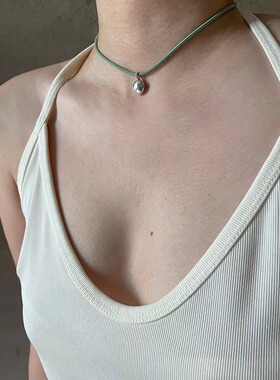 新品 热情泡泡糖粉色串珠项链女可爱气质个性不掉色锁骨链独特