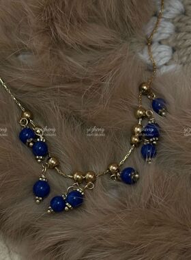 钛钢不掉色 蓝莓 项链 锁骨链 珠串 颈链 轻奢 高级感 ins