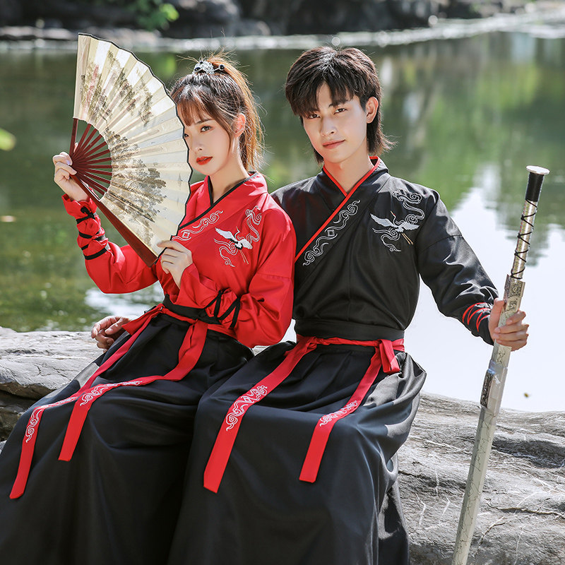 武侠风女中国风交领齐腰襦裙汉服 澳东秀民族服装/舞台装