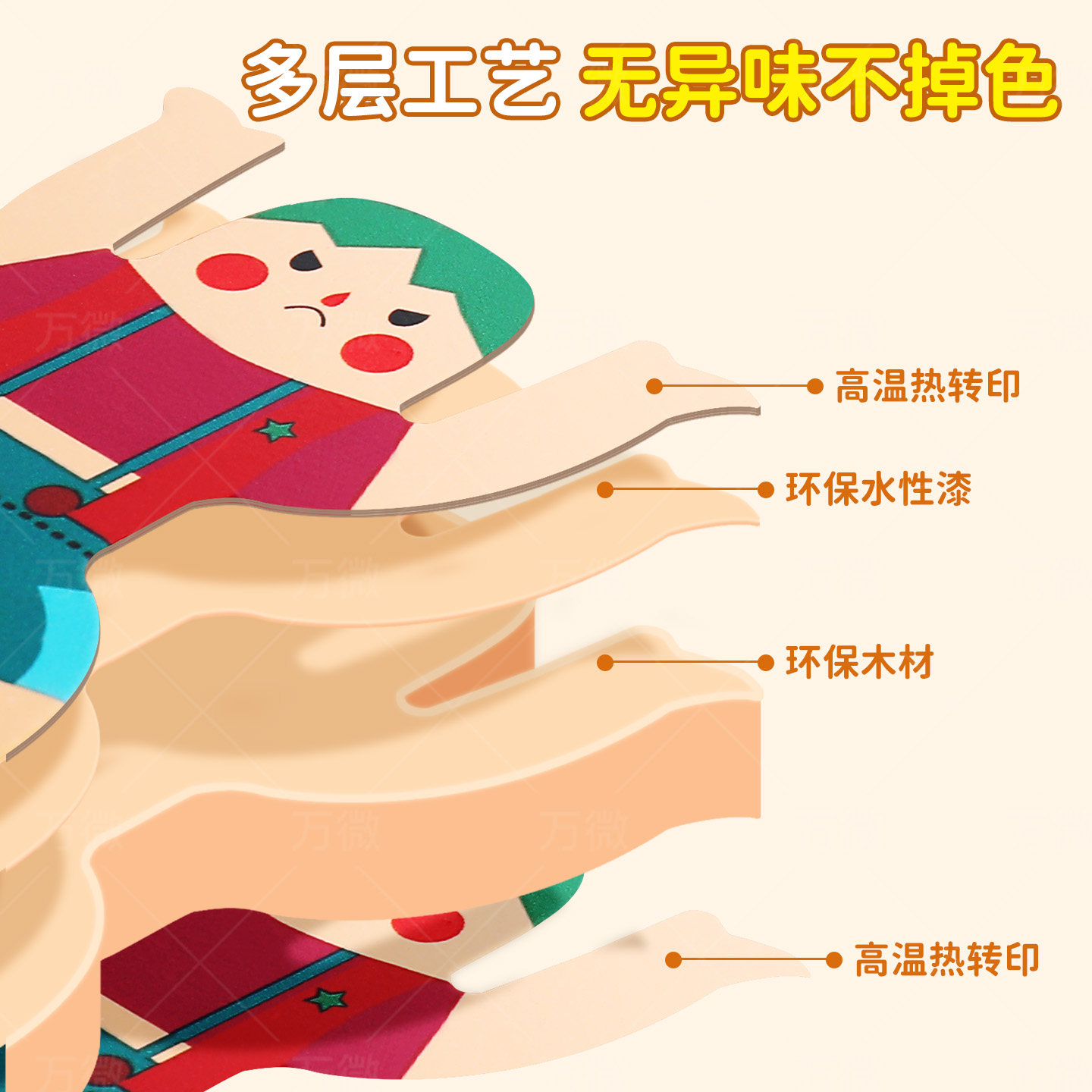 大力士叠叠乐儿童积木拼装玩具益智3到6岁宝宝木质平衡叠叠高罗汉,淘宝优惠券,粉丝福利购,淘宝优惠卷