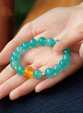 冰种天河石手链南瓜珠单圈天河石