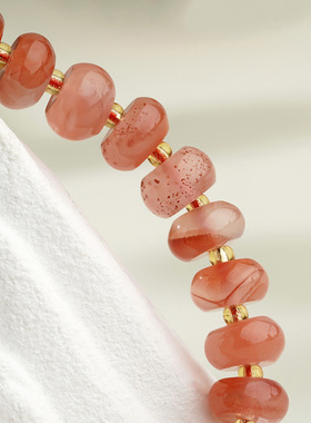 南红隔珠手串圆扣配件单圈女款手