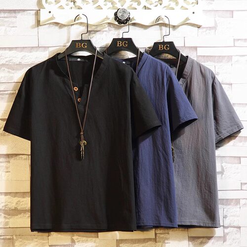 中国风唐装套装男禅修服居士服茶服中老年亚麻汉服棉麻中山装青年 - 图3