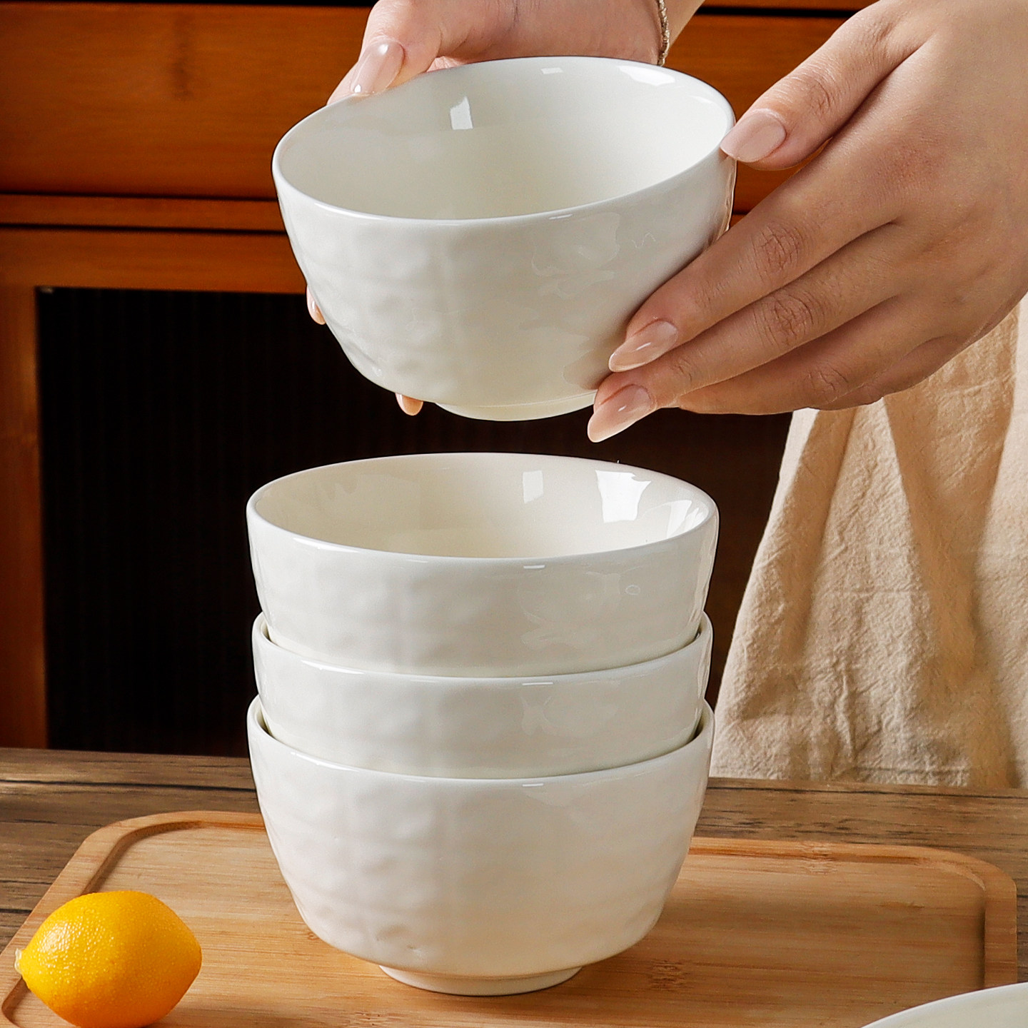 奶油风米饭碗特别好看的餐具小碗家用2026新款简约陶瓷吃饭碗套装,淘宝优惠券,粉丝福利购,淘宝优惠卷