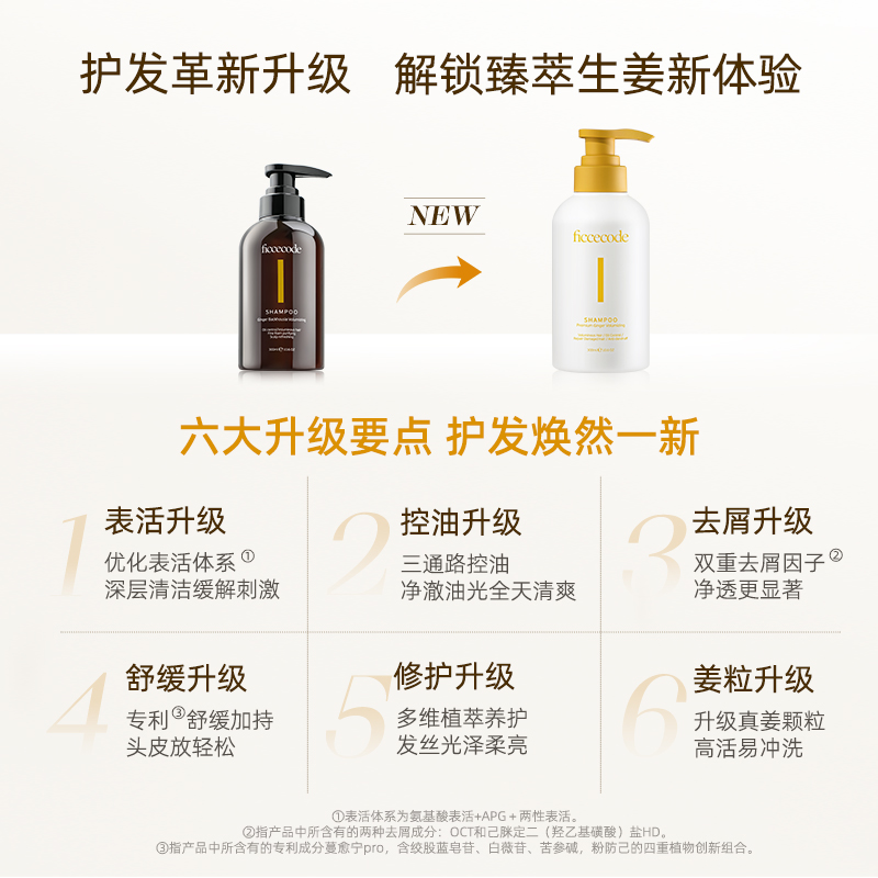 【全新升级】菲诗蔻姜墩墩洗发水控油蓬松舒缓臻萃生姜丰盈洗头水