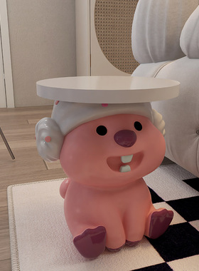 现代极简沙发旁边的摆件落地轻奢高级感客厅海狸loopy边几置物架