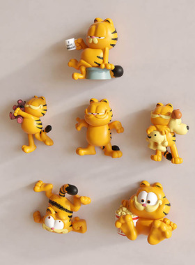 创意3d立体磁吸加菲猫盲盒卡通冰箱贴装饰遮挡侧面ins可爱