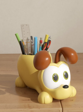 加菲猫周边欧迪卡通学生桌面笔筒收纳盒办公室儿童女孩大容量超大