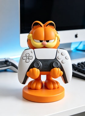 可爱加菲猫手柄托架ps4游戏手柄通用底座ps5游戏房配件奶油风摆件