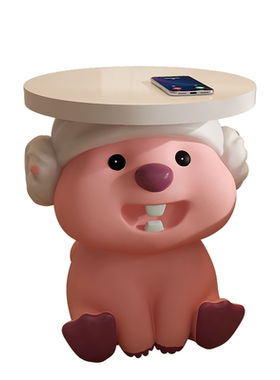 小海狸树脂卡通款摆件沙发边几轻奢高级感创意小户型