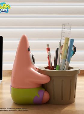 海绵宝宝派大星大容量笔筒收纳盒杂物桌面电商遥控器整理盒装饰品