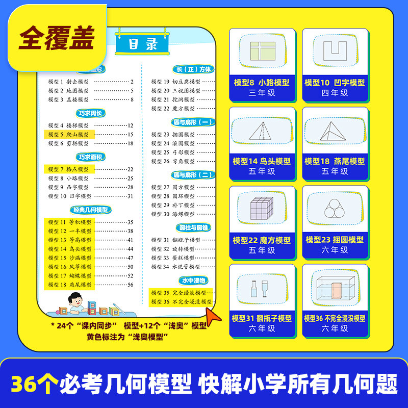 2024小学数学几何36模型三四五六年级玩转几何思维训练专项练习册小学生几何专题突破练习图解应用题巧解计算题视频讲解作业帮