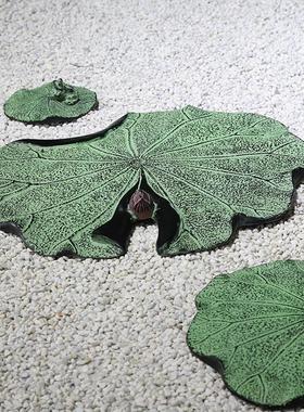 中式踏步石庭院走廊草坪防滑板入户花园荷叶脚踏石家居装饰品摆件