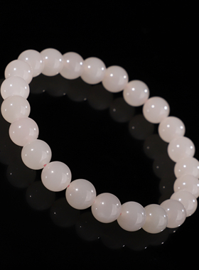 天然和田玉极润藕粉8mm圆珠手串