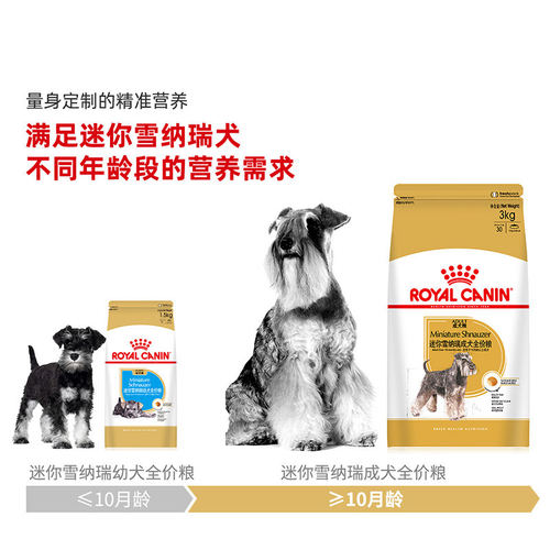 皇家狗粮SNZ25小型犬迷你雪纳瑞专用狗粮成犬粮官方通用旗舰店3kg - 图2