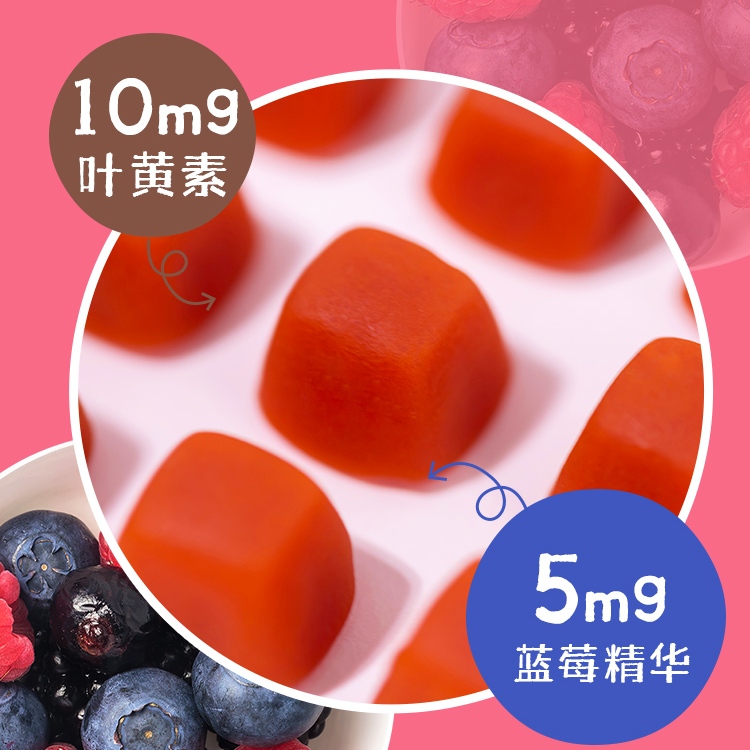 悠哈味觉糖进口UHA叶黄素护眼成人青少年营养软糖蓝莓20/30日量*2