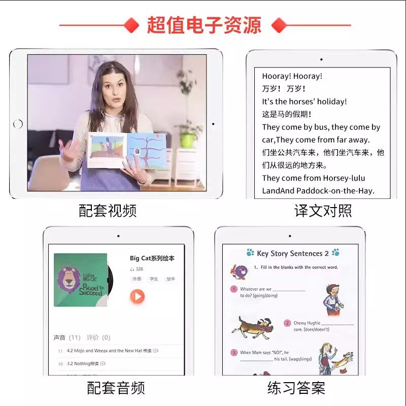 原版柯林斯大猫英语分级阅读collins big cat绘本点读一二三四五六七八九十级1-10级全套剑桥牛津树自然拼读儿童教材读物 中图正版