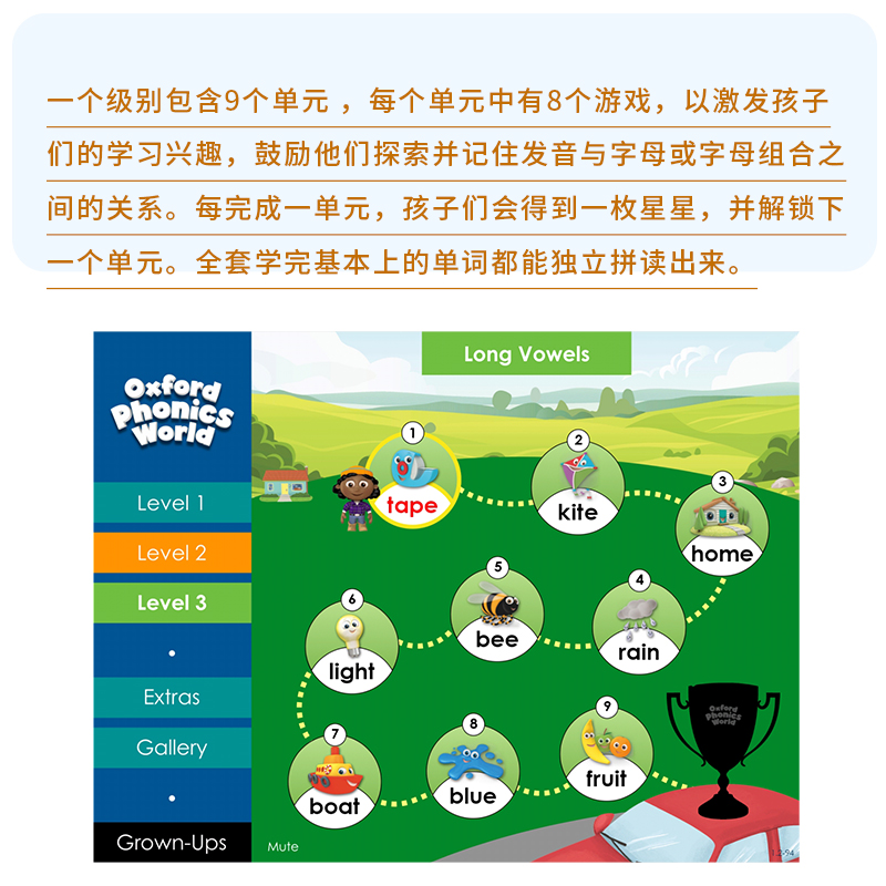 现货新版牛津自然拼读教材oxford phonics world 3级别牛津树自然拼读零基础字母发音规则幼少儿自然拼读英语教材牛津opw音标中图-图1