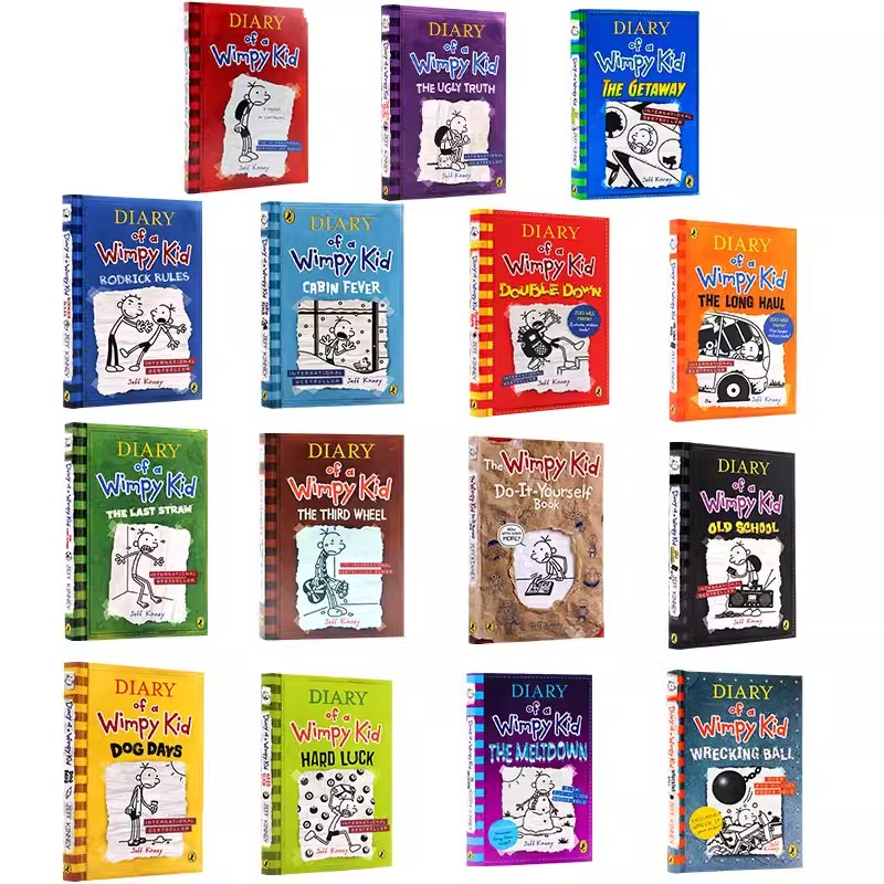 英文原版小屁孩日记Diary Of A Wimpy Kid 1-17册英版英语章节桥梁书Jeff Kinney美国初中小学生课外读物漫画小说 7-12岁中图西安-图2