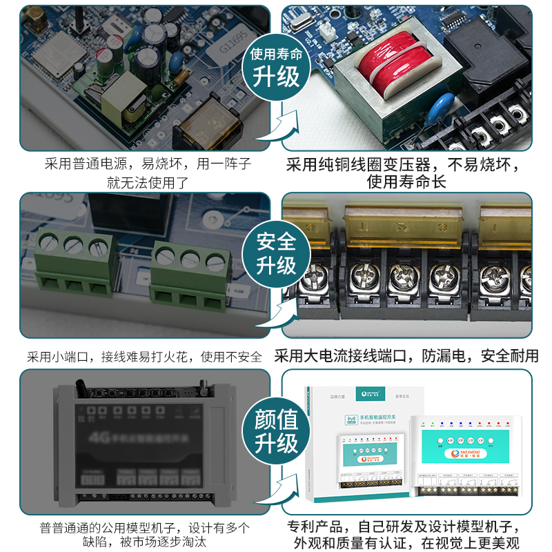 手机app遥控开关gprs水泵路灯220V380配电箱电闸启动柜远程控制器 - 图1