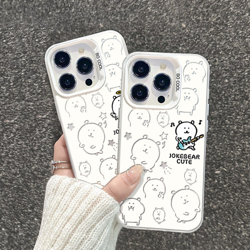 自嘲熊手机壳适用于苹果17华为mate60卡通pura80可爱iPhone16promax创意14小米15spro彩银nova13超好看p70/12 - 图2