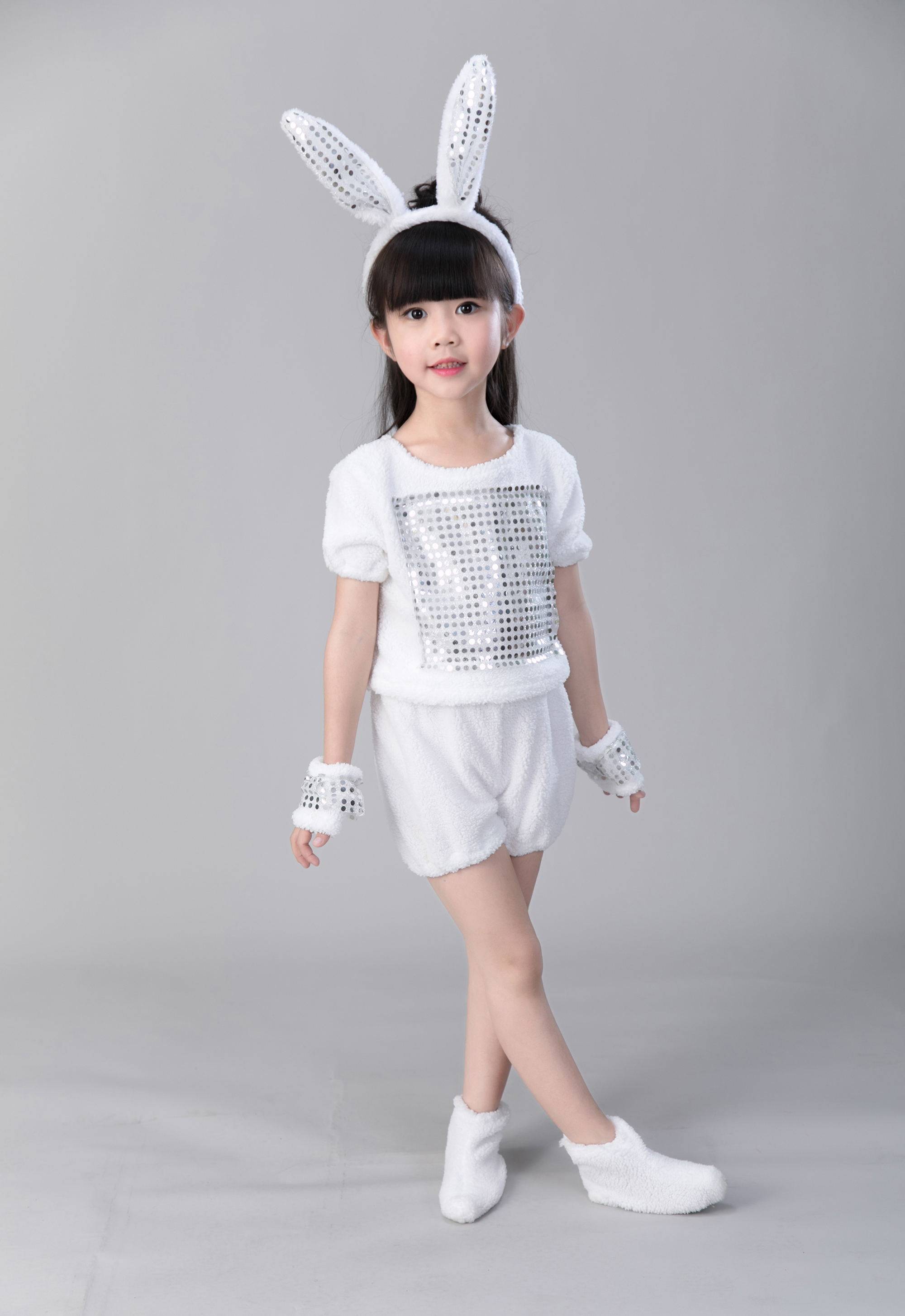 新款儿童小兔子演出服饰动物服装小白兔子表演少儿小白兔服舞蹈服
