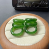Natural Hetian Jade Jasper Ring Ice Green Spinach Green Jade Ring Full Green Jade Ring for Men and Women