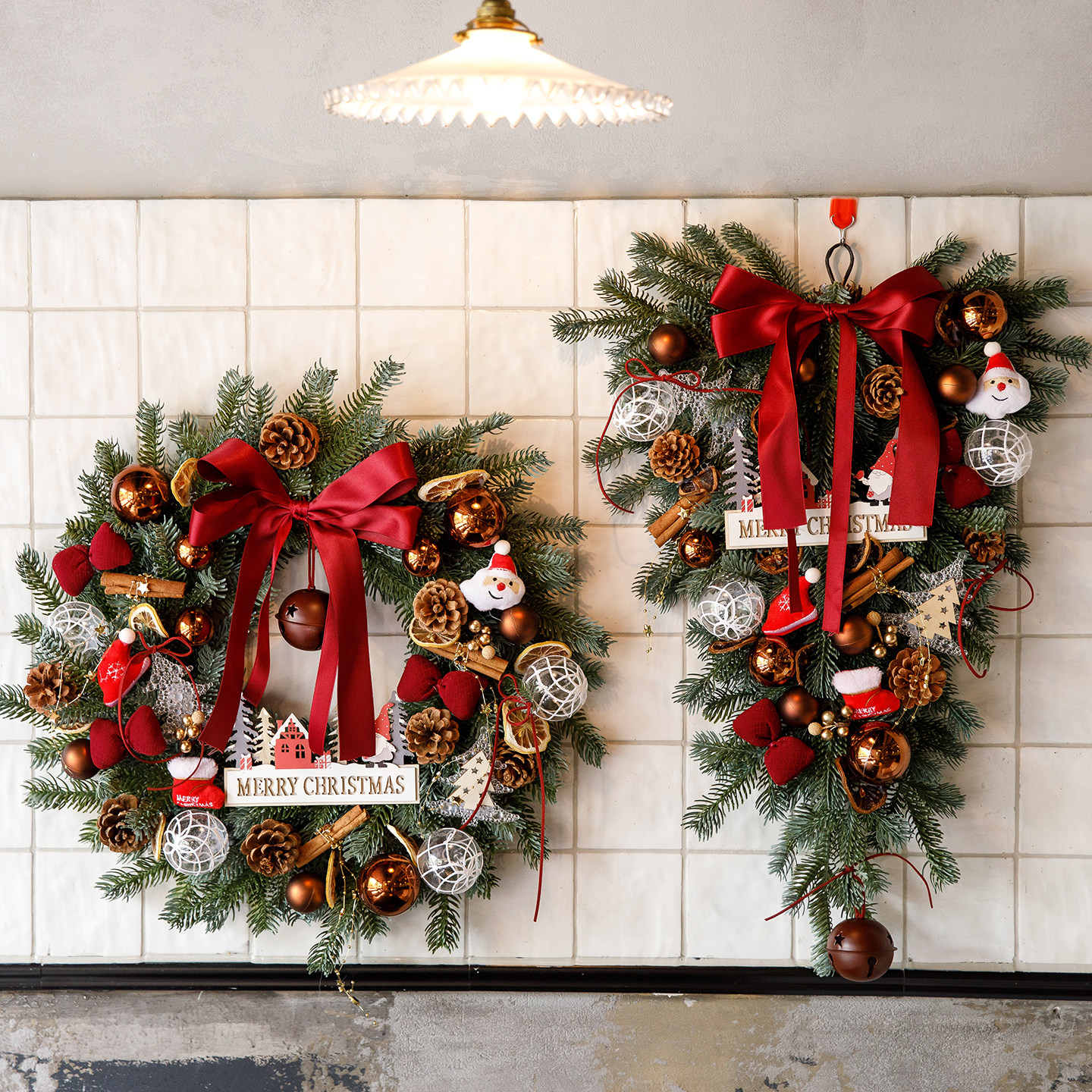 2025新款客厅圣诞节装饰花环门挂礼物场景装饰氛围布置圣诞花环,淘宝优惠券,粉丝福利购,淘宝优惠卷