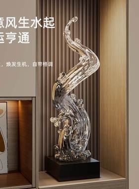 办公室风生水起摆件招财入户玄关艺术品高档轻奢装饰品财运亨通