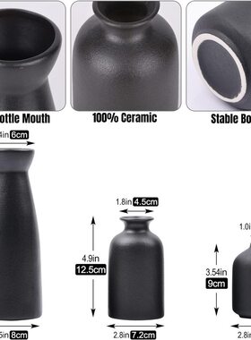 陶瓷花瓶套装摆件家居客厅插花花瓶白色花摆设三件套现代器装饰