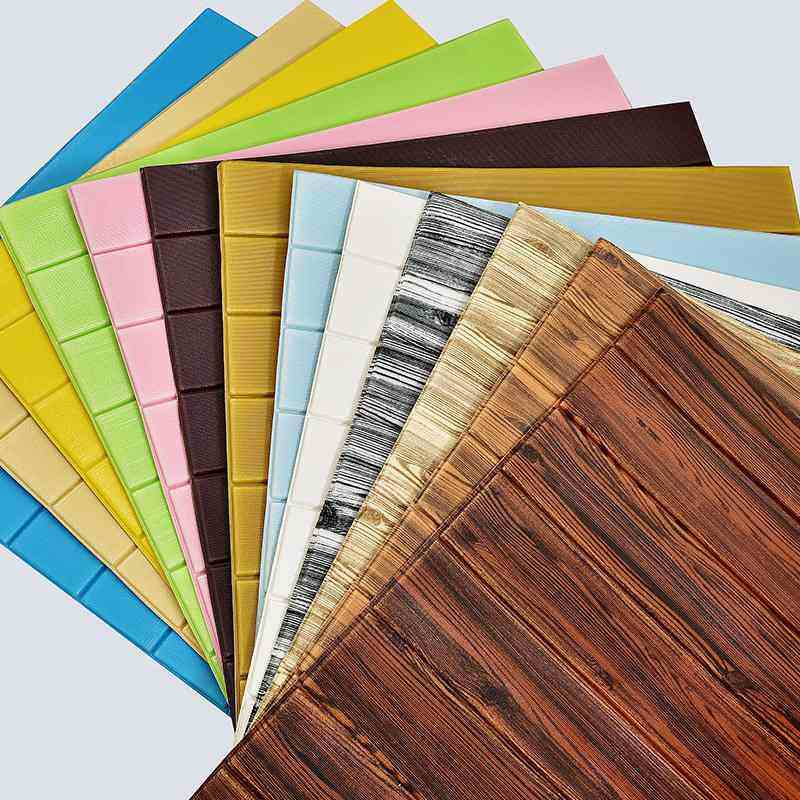 新品 木纹卧室墙纸PE自粘3d软包背景墙装饰防撞立体墙贴幼儿园贴,淘宝优惠券,粉丝福利购,淘宝优惠卷