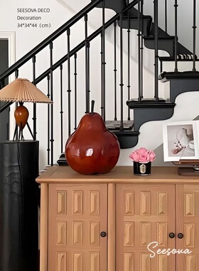 简约现代雕塑家居客厅玄关大吉大梨桌面装饰品摆件工艺术品乔迁礼