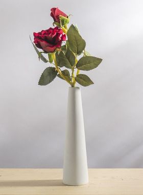 西餐厅陶瓷花瓶桌面摆件客厅日式摆白色家用装饰饰手工清新插花小