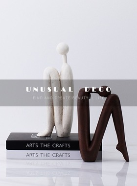 UNUSUAL DECO北欧轻奢现代样板间售楼处书房电视柜黄洞石拱门摆件