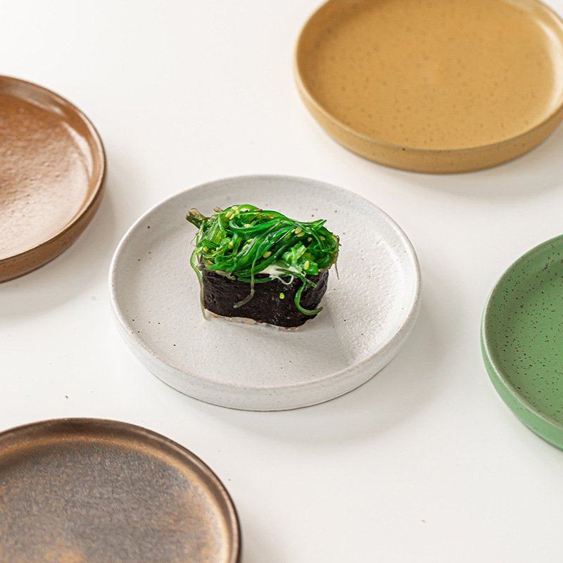 玖田烧粗陶吐餐具碟特色值高冷菜凉菜陶瓷复古酒店颜骨小吃碟子盘,淘宝优惠券,粉丝福利购,淘宝优惠卷