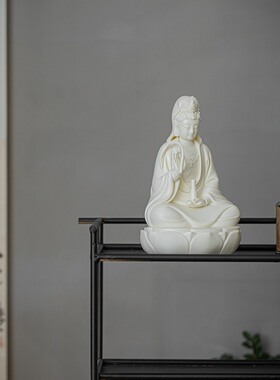 久造德化陶瓷杨柳观音工艺品佛像白瓷供奉观世音家用摆件送礼菩萨