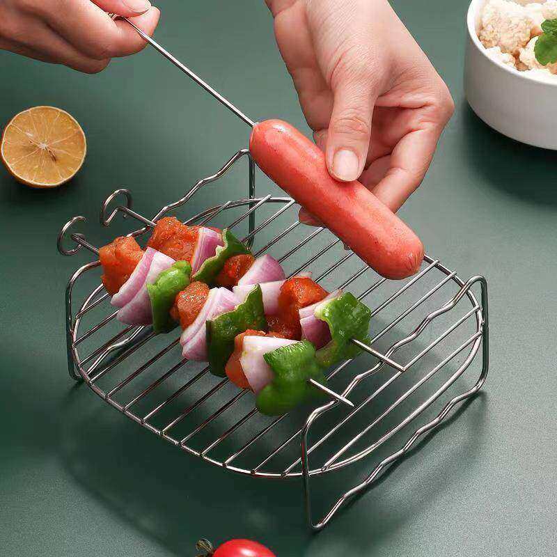 空气炸锅配件架子烤架通用不锈钢双层专用烧烤串架厨房家用食品级,淘宝优惠券,粉丝福利购,淘宝优惠卷