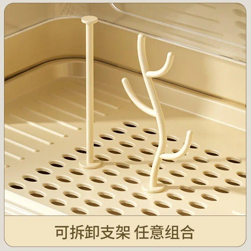 家用防尘带盖婴儿奶瓶收纳盒水杯茶杯沥水置物架厨房碗筷储物箱子,淘宝优惠券,粉丝福利购,淘宝优惠卷